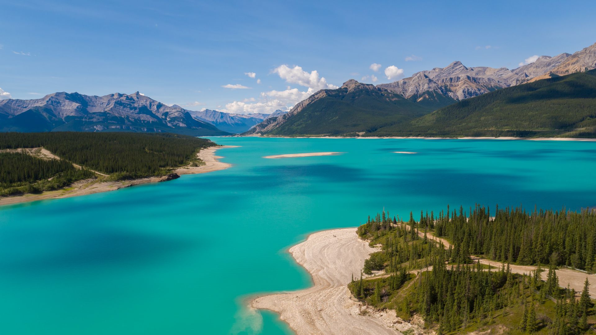 Abraham Lake, Canada, mountain, nature, 4k (horizontal)