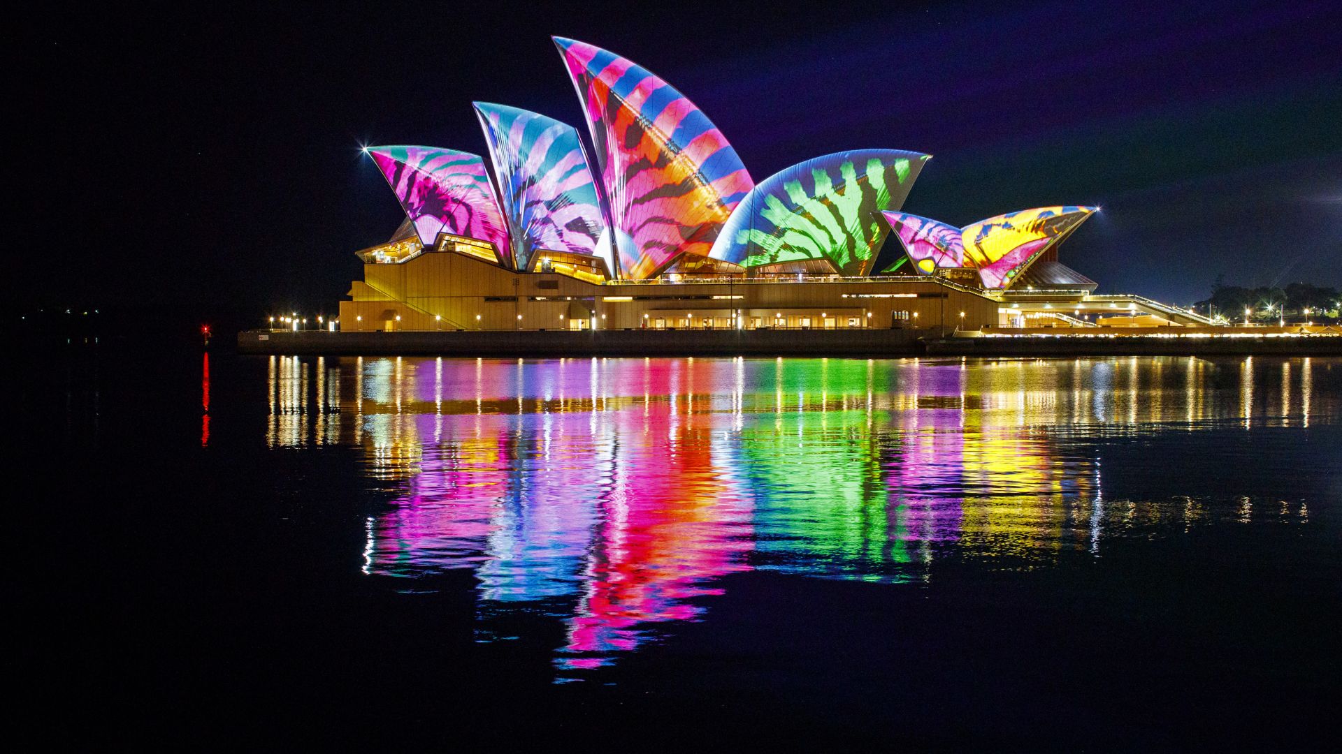 Opera house, Sydney, Australia, night, 4k (horizontal)