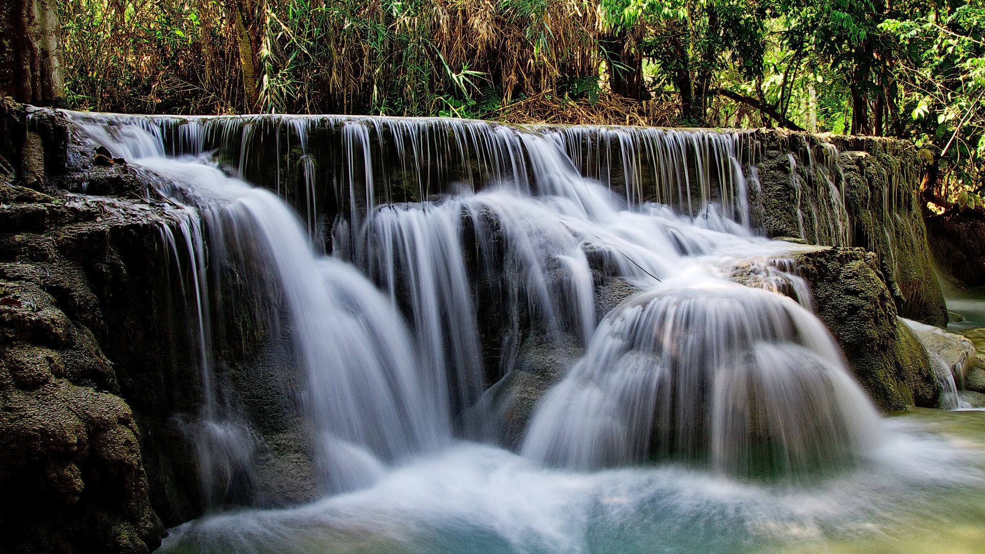 Kuang Si Falls, Waterfall, Laos, 5K (horizontal)