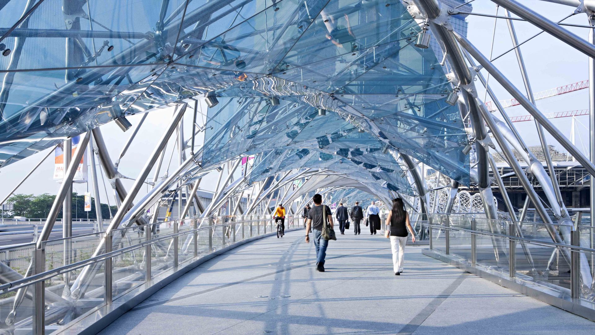 Helix Bridge, Singapure, Travel, Tourism (horizontal)