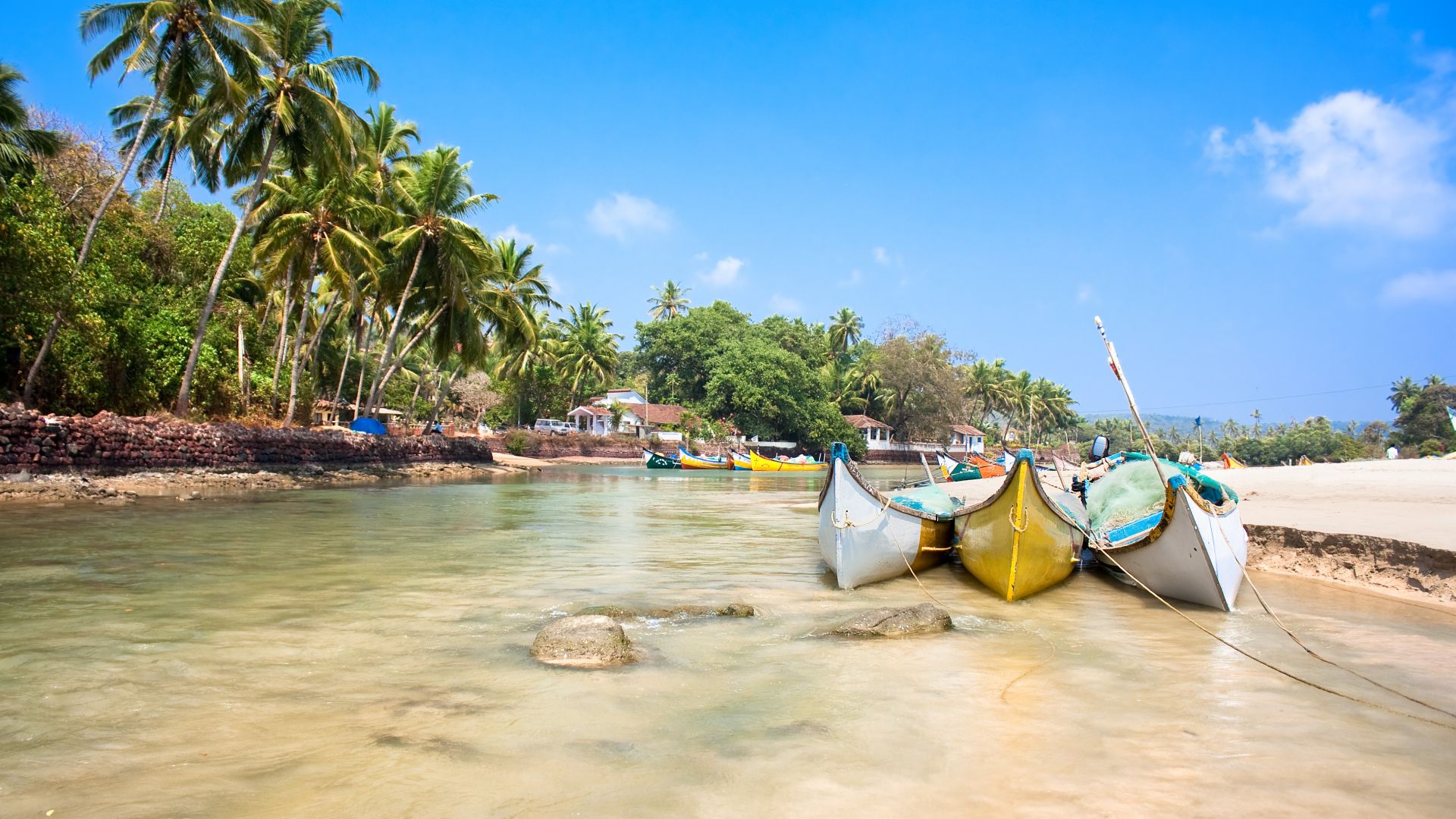 Goa, 5k, 4k wallpaper, India, Indian ocean, palms, boats, travel, tourism, Best Beaches in the World (horizontal)