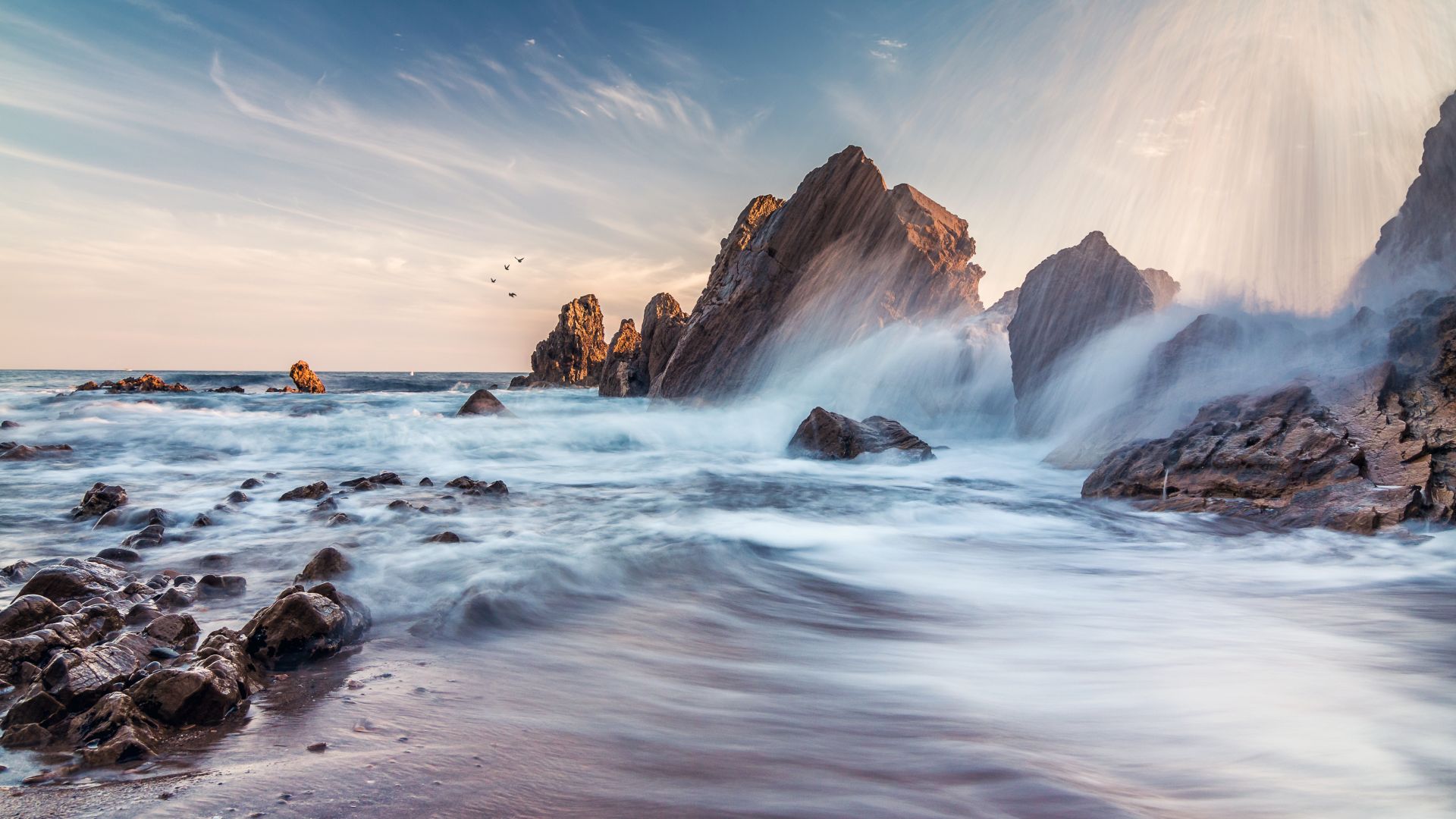 Corona Del Mar, 4k, 5k wallpaper, 8k, California, USA, Best Beaches in the World, travel, tourism, sunset, sunrise, sea (horizontal)