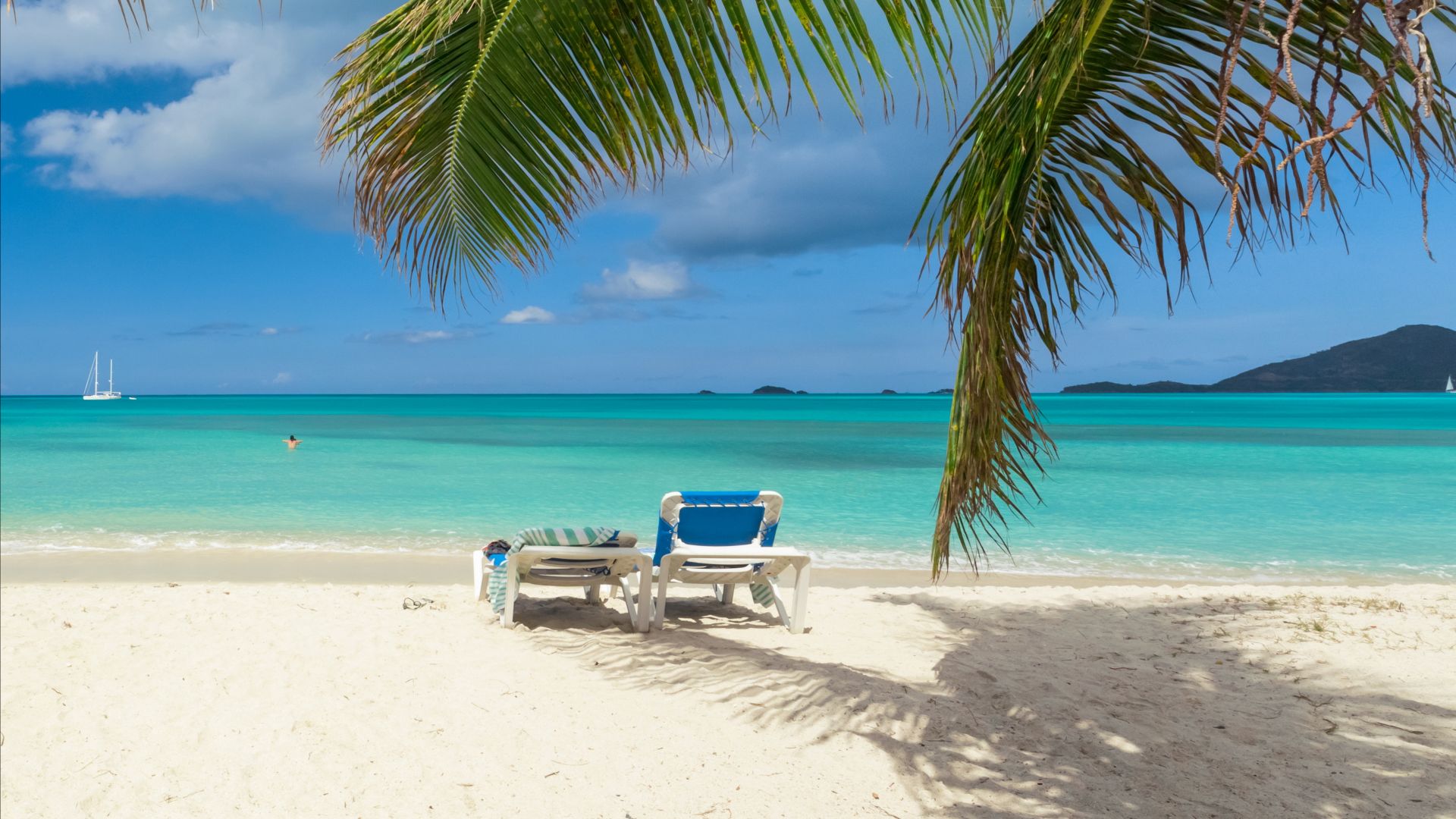 Thailand, beach, sea, shore, sand, palms, travel, tourism (horizontal)