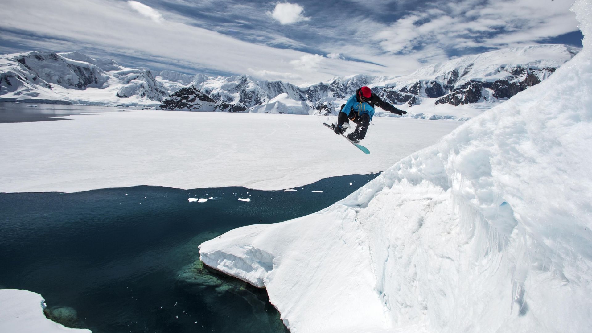 Antarctica, 5k, 4k wallpaper, Xavier De Le Rue, snowbording, travel, winter, snow (horizontal)