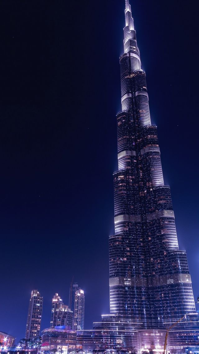 Khalifa Tower, Dubai, UAE, 4k (vertical)