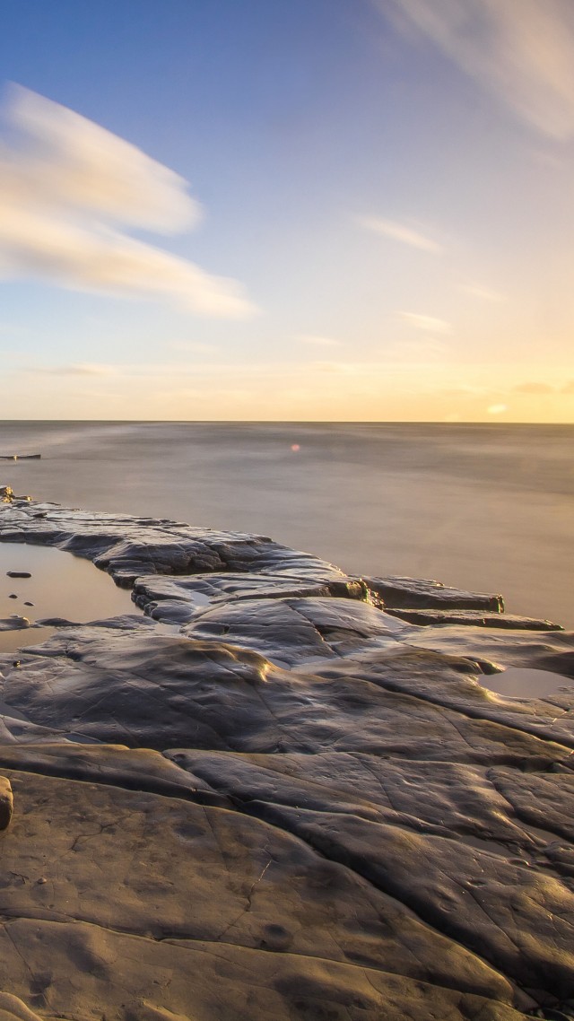 Dorset, England, bay, sea, sunset, 5k (vertical)