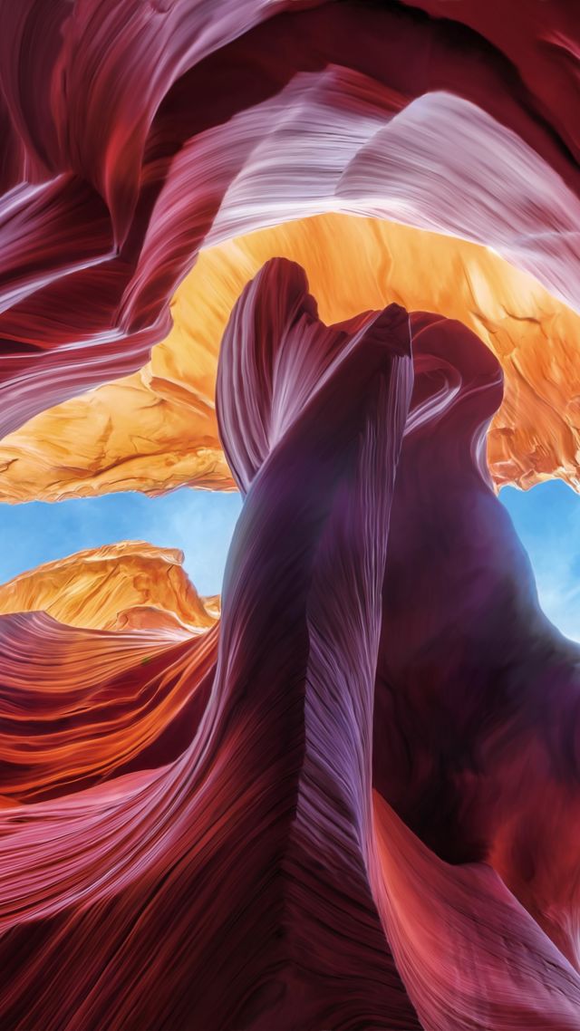 Antelope Canyon, Arizona, USA, 4k (vertical)