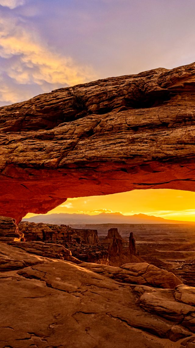 Mesa Arch, Utah, USA, mountains, sunrise, 8k (vertical)