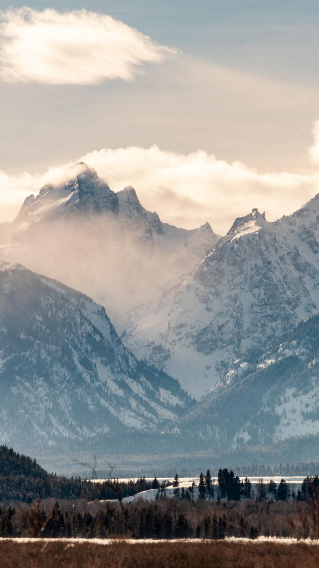 Tetons National Park, Wyoming, USA, mountains, 8K (vertical)