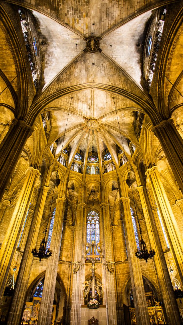 Barcelona Cathedral, Spain, tourism, travel, vacation (vertical)