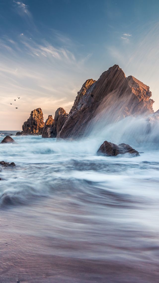 Corona Del Mar, 4k, 5k wallpaper, 8k, California, USA, Best Beaches in the World, travel, tourism, sunset, sunrise, sea (vertical)