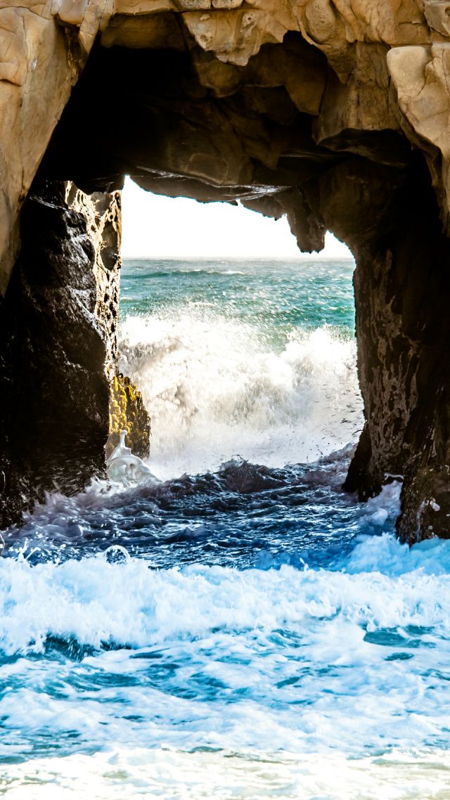 Window Rock, 5k, 4k wallpaper, 8k, Pfeiffer Beach, California, USA, travel, tourism (vertical)