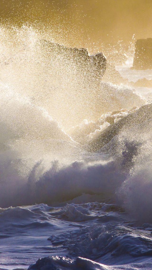 Oahu, 5k, 4k wallpaper, Hawaii, Pacific Ocean, Best beaches in the World, beach, tourism, travel, rocks, waves (vertical)