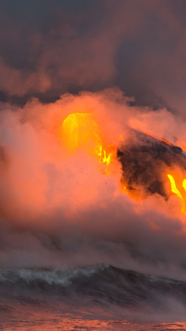 Hawaii, 5k, 4k wallpaper, 8k, eruption, volcano, travel, tourism, lava, National Geographic Traveler Photo Contest (vertical)